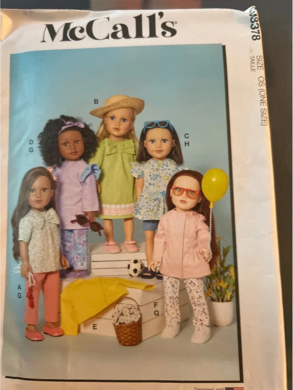 McCall's M8378 Doll Clothes Sewing Pattern for 18